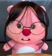 ぬいぐるみ - Loopy, メガネ, 黒ウィッグ, ポンポンポロロ
